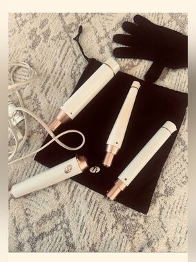 T3 EUC 3-Piece White and Rose Gold Interchangeable Curling Set